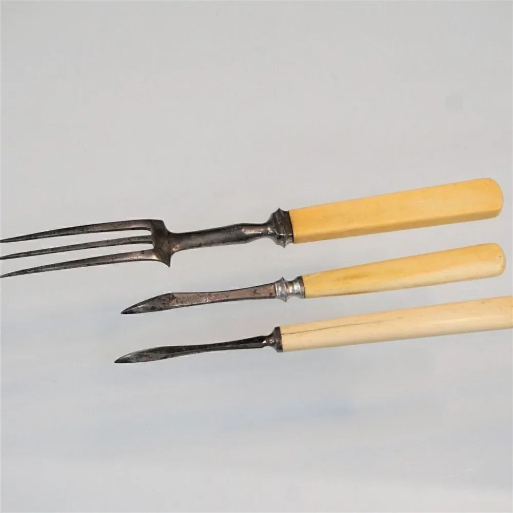 Antique 2 Nut Picks And 1 Fork Bakelite Handles Grandmas Kitchen